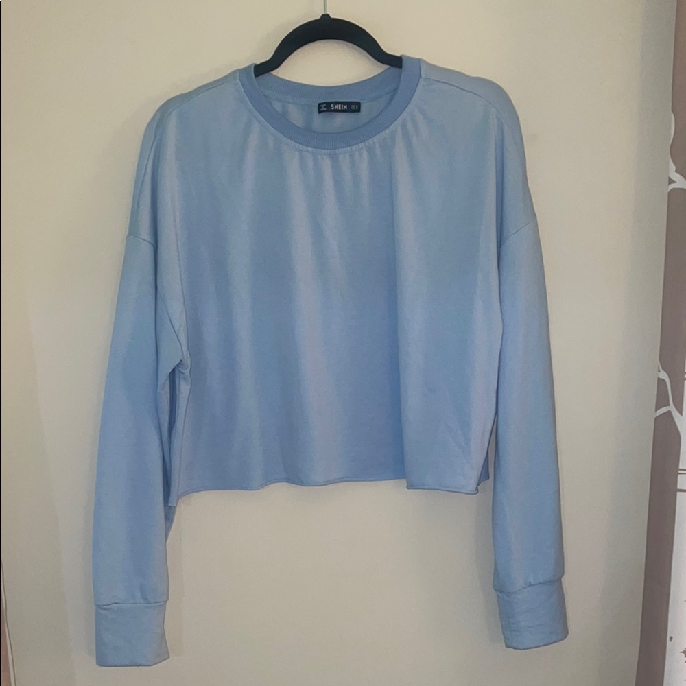 Baby Blue Cropped Long Sleeve - Picture 1 of 2